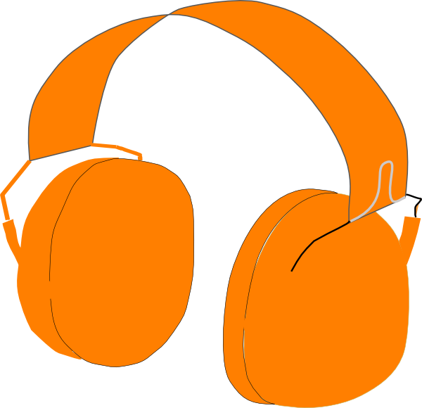 Orange Headphones Vector Illustration PNG