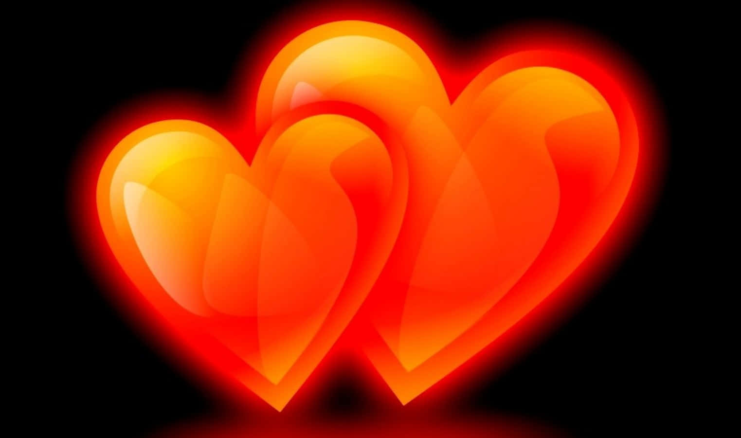 Radiant Orange Heart Wallpaper