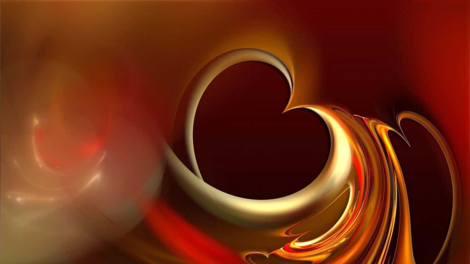 Orange Heart Radiating Vibrant Love Wallpaper