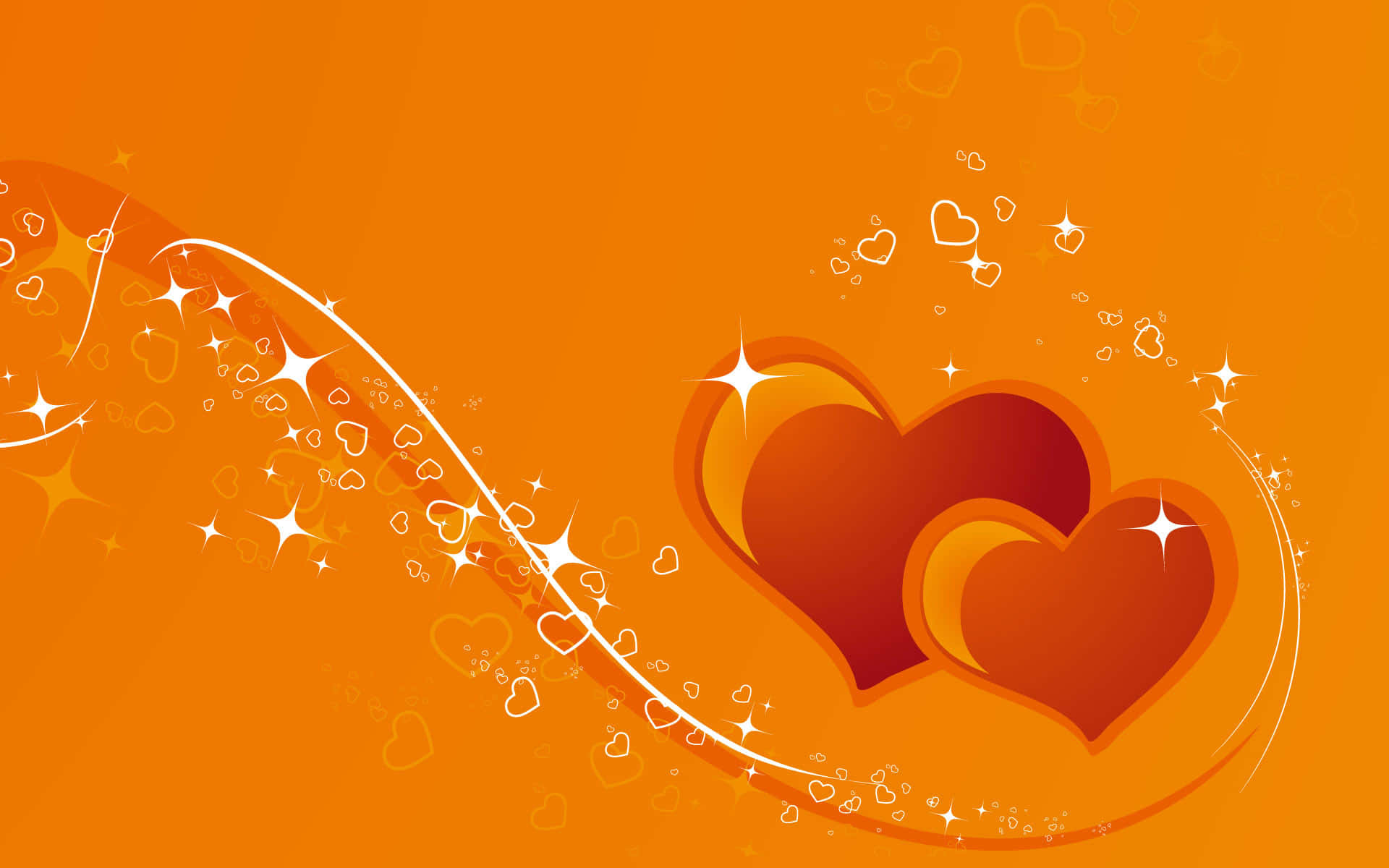 Vibrant Orange Heart Wallpaper Wallpaper