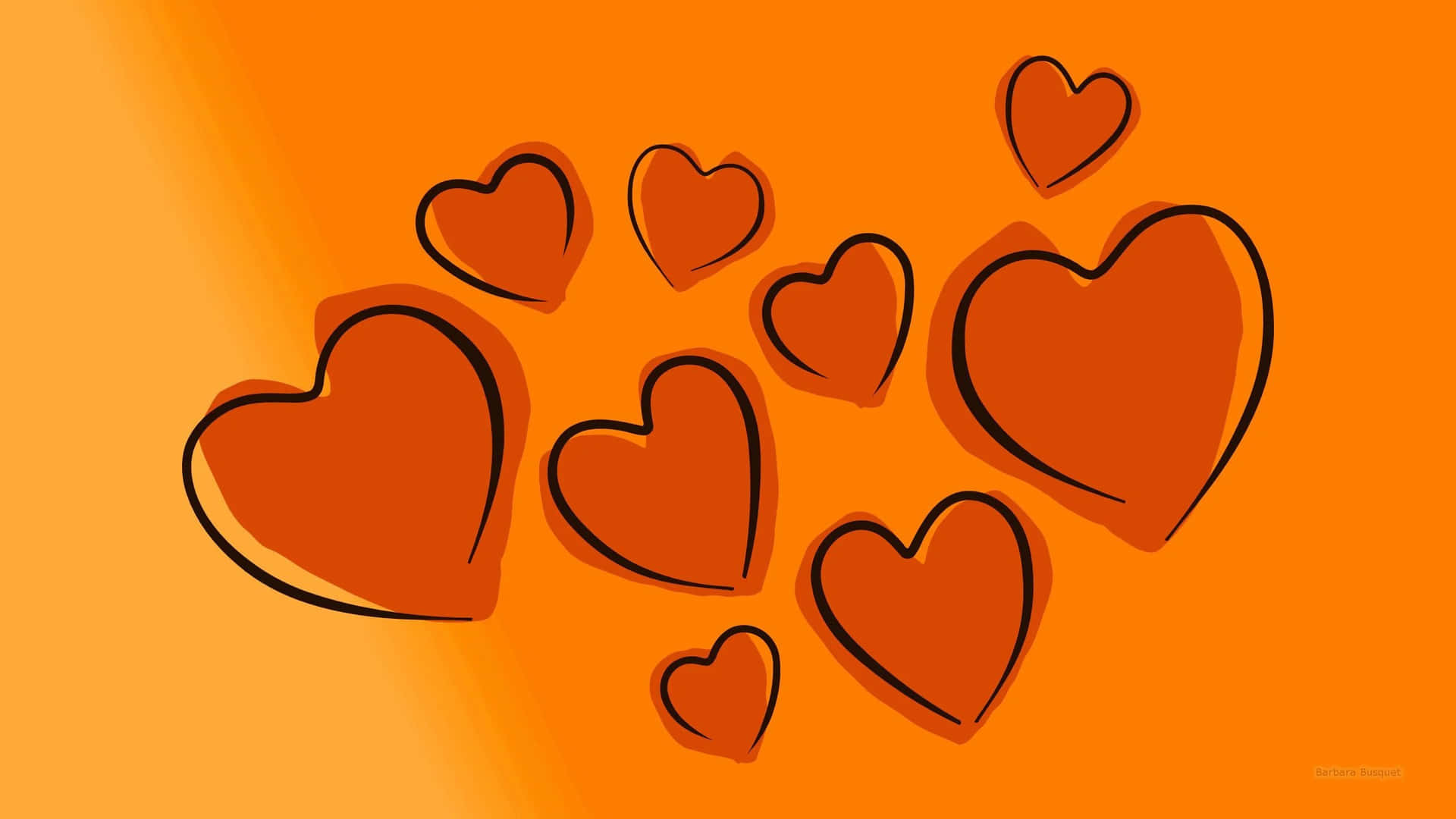 "A Glowing Orange Heart" Wallpaper