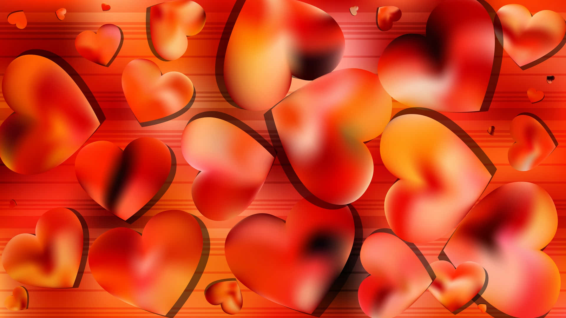 Warm Orange Heart on a Dark Background Wallpaper