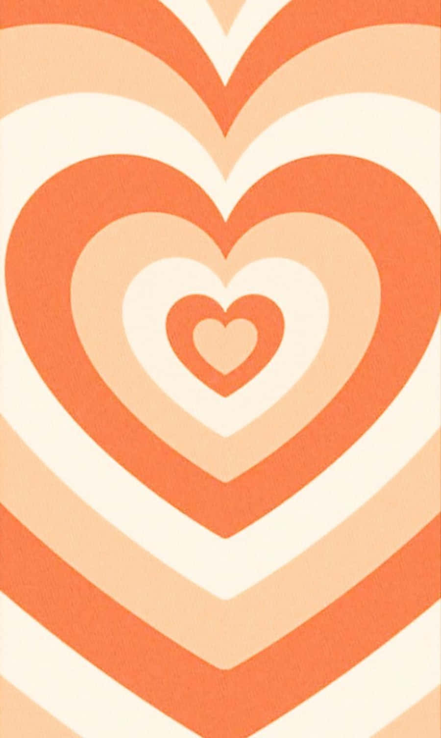 Vibrant Orange Heart with Abstract Patterns Wallpaper