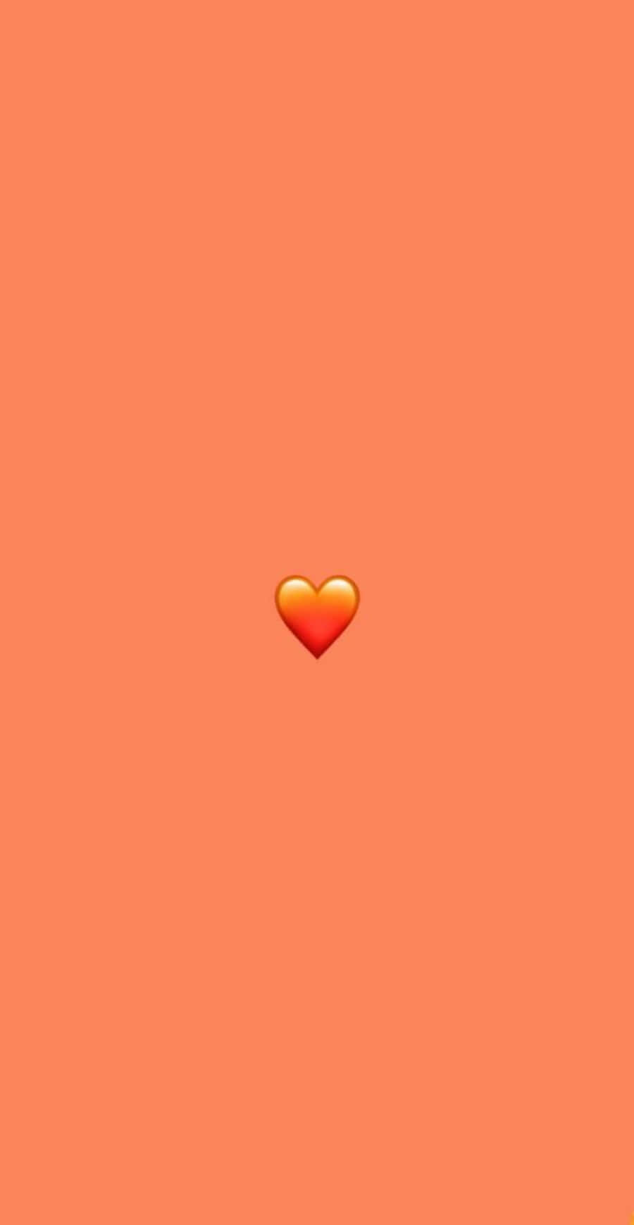 Radiant Orange Heart Wallpaper