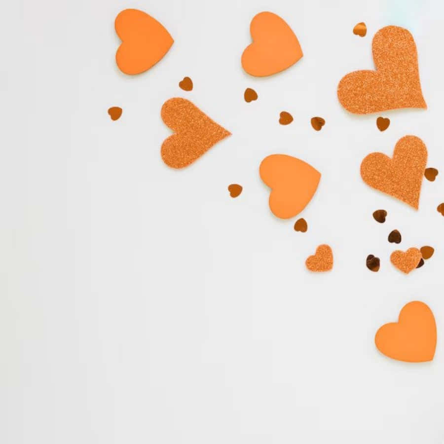 Caption: Radiant Orange Heart Wallpaper