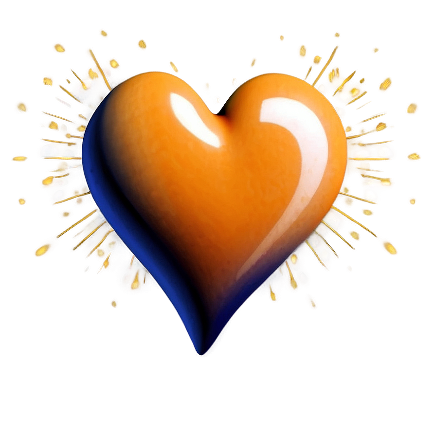 Orange Heart Emoji Png Graphic Wkl PNG