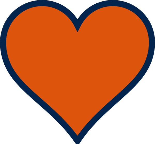 Orange Heart Outline Graphic PNG