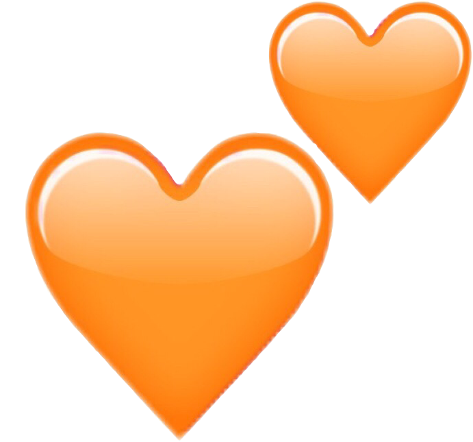 Orange Heart Stickers PNG