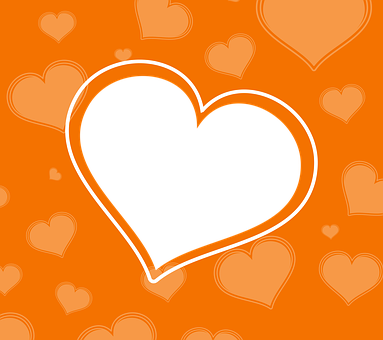 Orange Hearts Pattern PNG