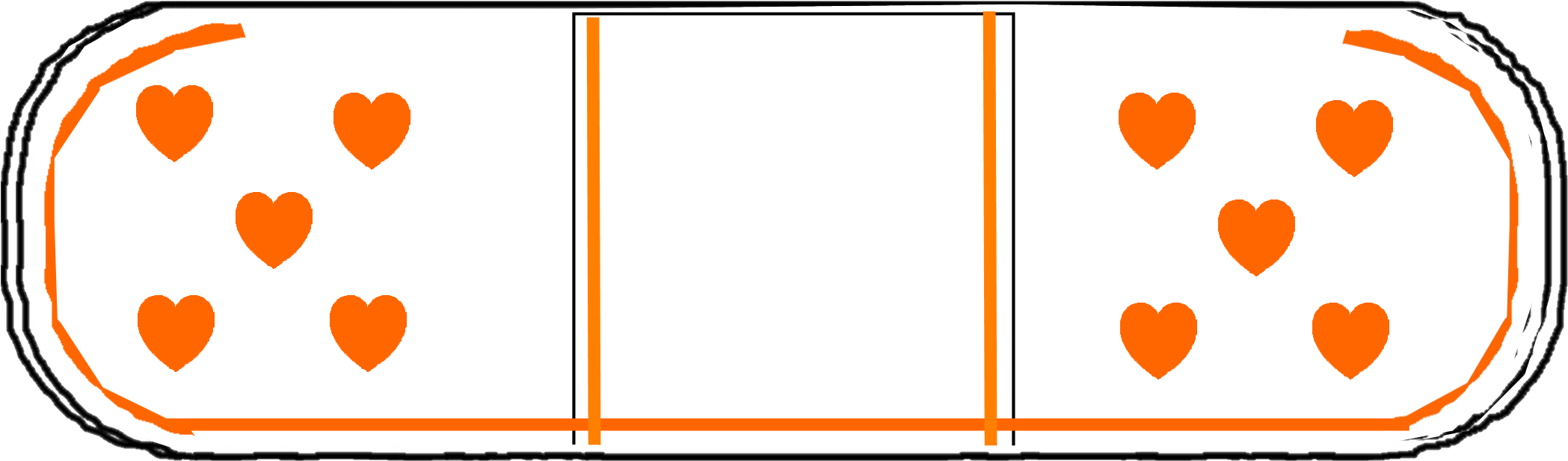 Orange Hearts Racetrack Design PNG