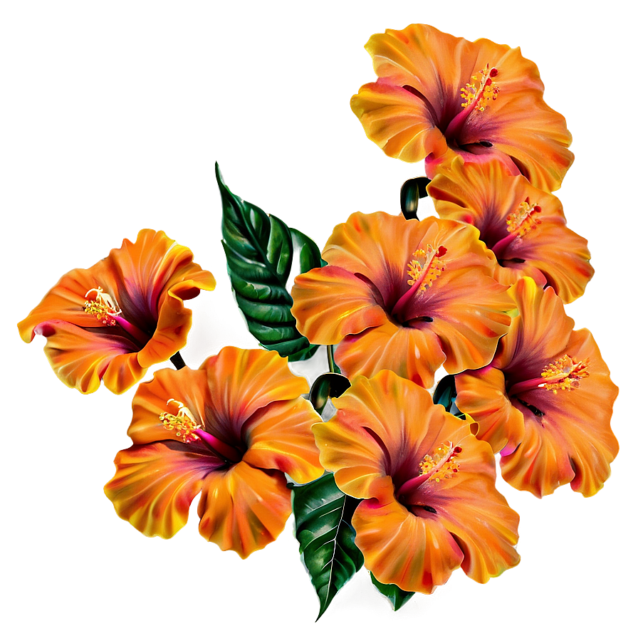 Orange Hibiscus Beauty Png 06122024 PNG