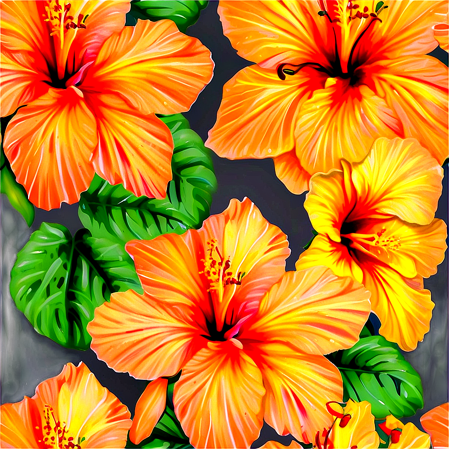 Orange Hibiscus Beauty Png 46 PNG