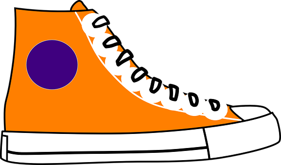 Orange High Top Converse Illustration PNG