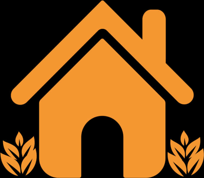 Orange Home Address Icon PNG