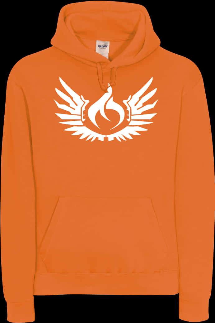 Orange Hoodiewith Pubg Logo PNG