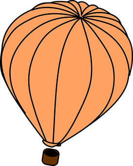 Orange Hot Air Balloon Clipart PNG