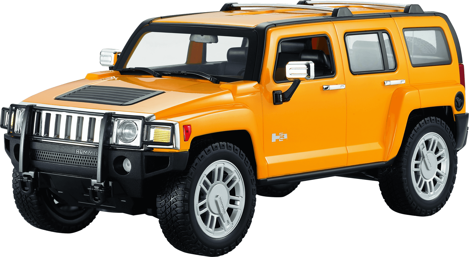 Orange Hummer H3 S U V Side View PNG