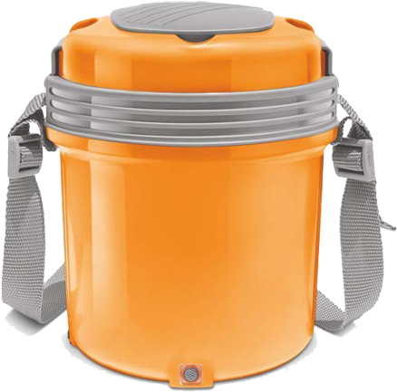Orange Insulated Tiffin Boxwith Strap PNG