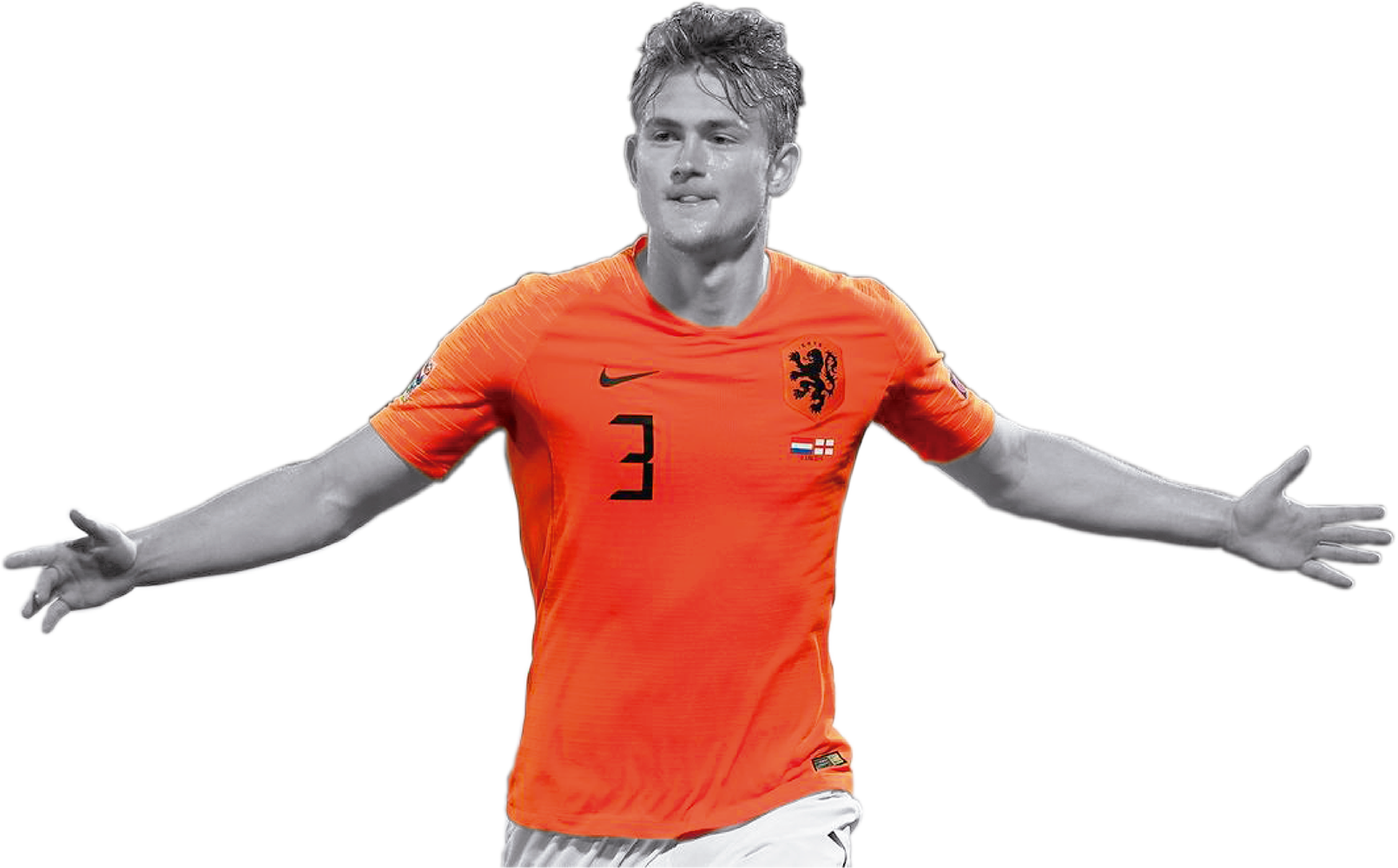 Orange Jersey Football Player Gesture PNG