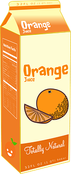 Orange Juice Carton Design PNG