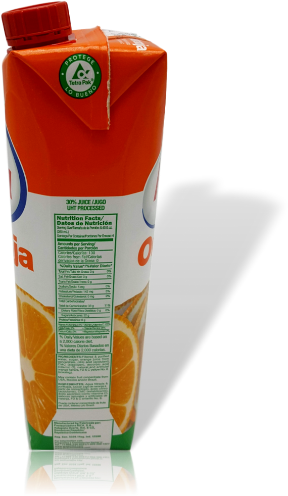 Orange Juice Carton Tetra Pak PNG