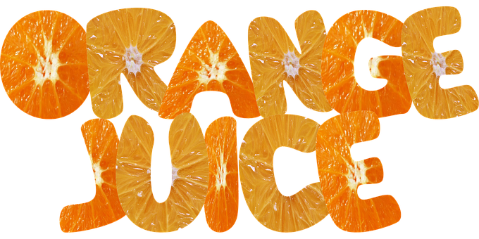 Orange Juice Creative Typography PNG
