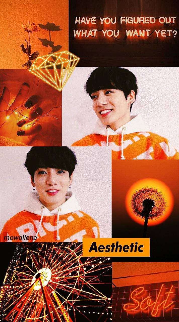 Orange Jungkook Aesthetic Wallpaper