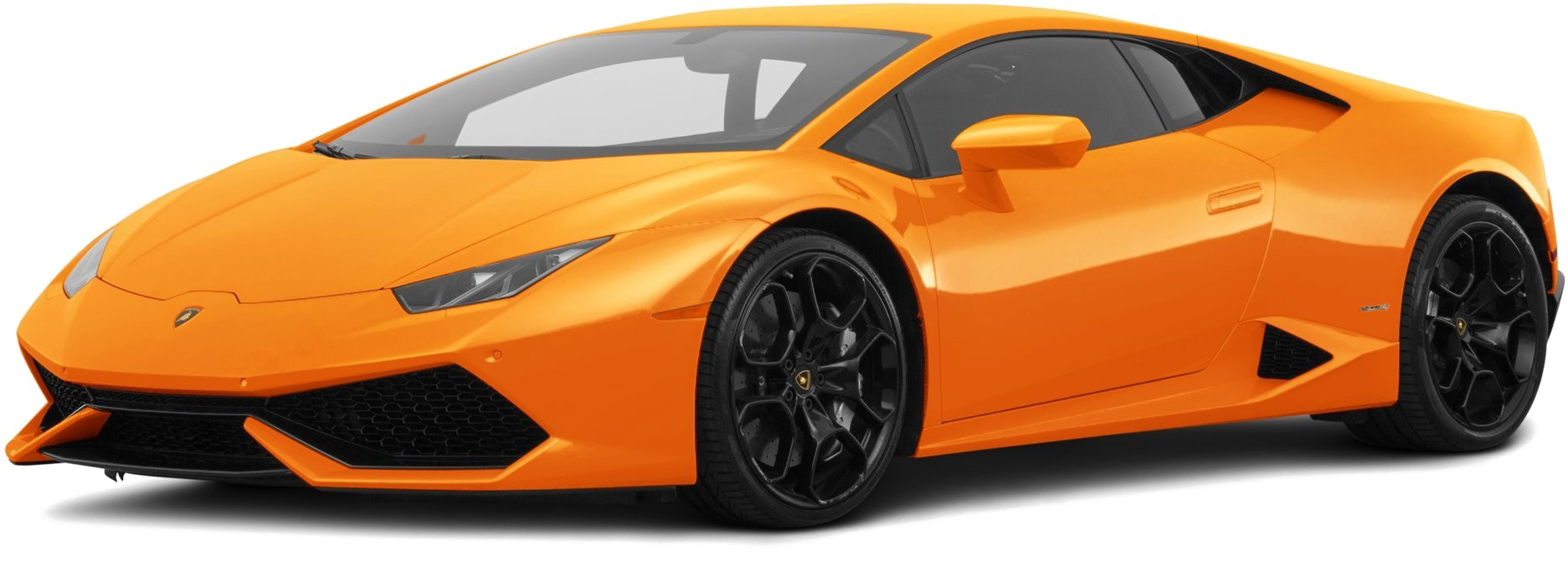 Orange Lamborghini Huracan Side View PNG