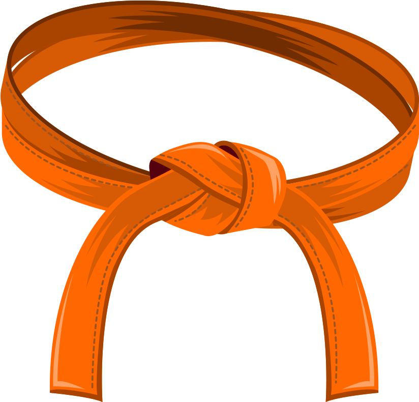 Orange Leather Belt Knot PNG