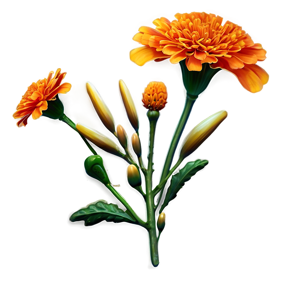 Orange Marigold Charm Png Kuu PNG