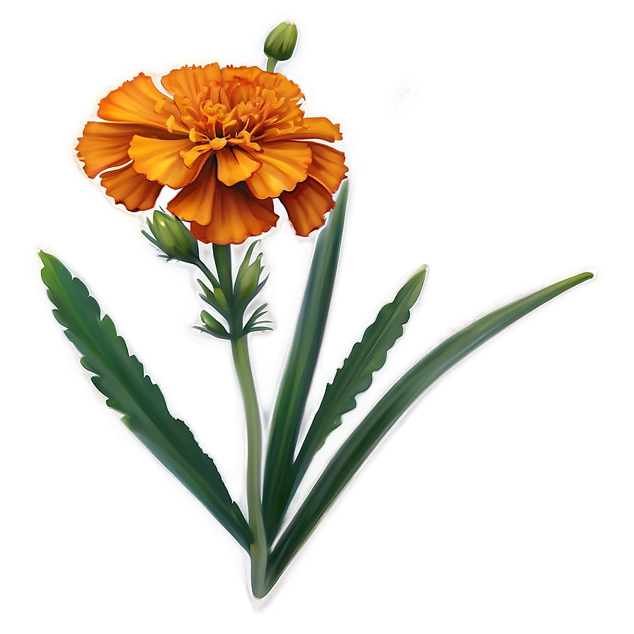 Orange Marigold Charm Png Oha82 PNG