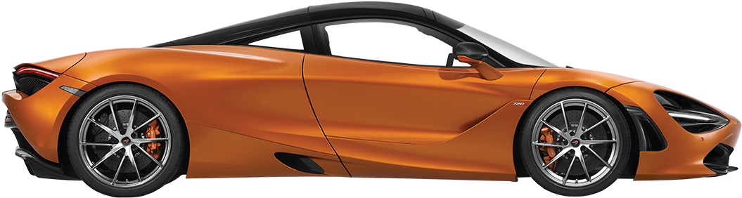 Orange Mc Laren Side View PNG