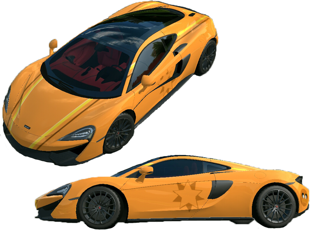 Orange Mc Laren Sports Car Render PNG