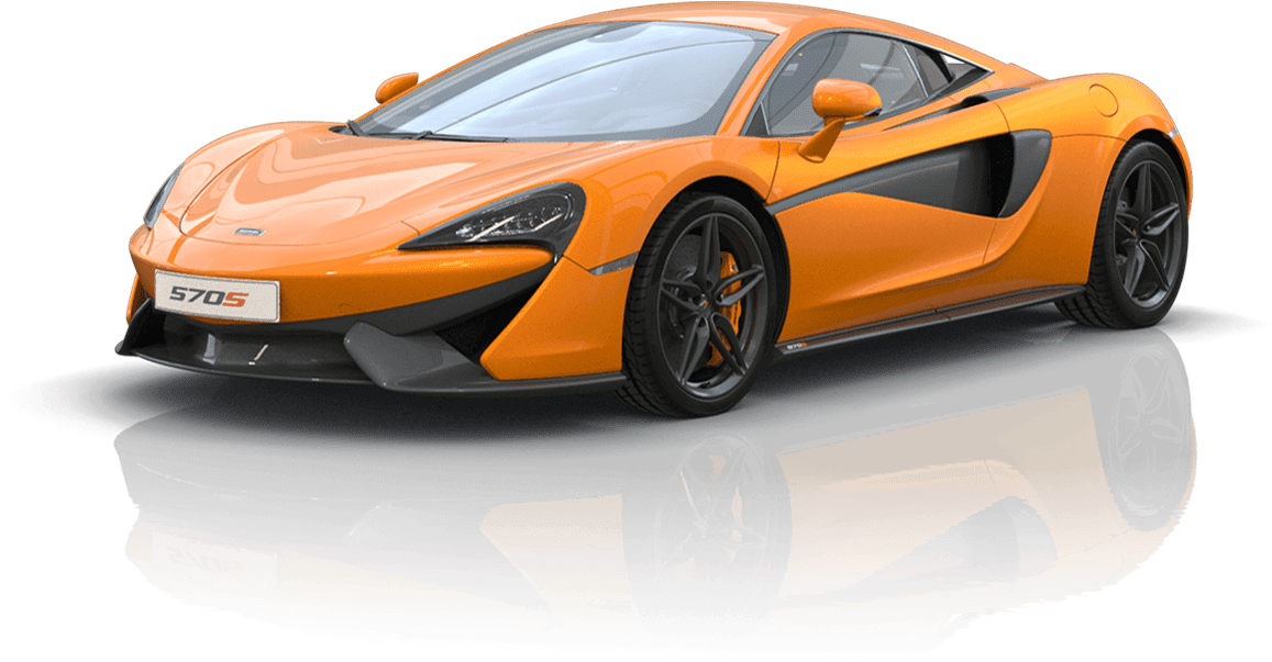 Orange Mc Laren570 S Side View PNG