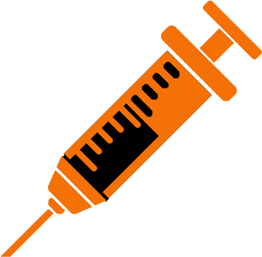 Orange Medical Syringe Vector PNG