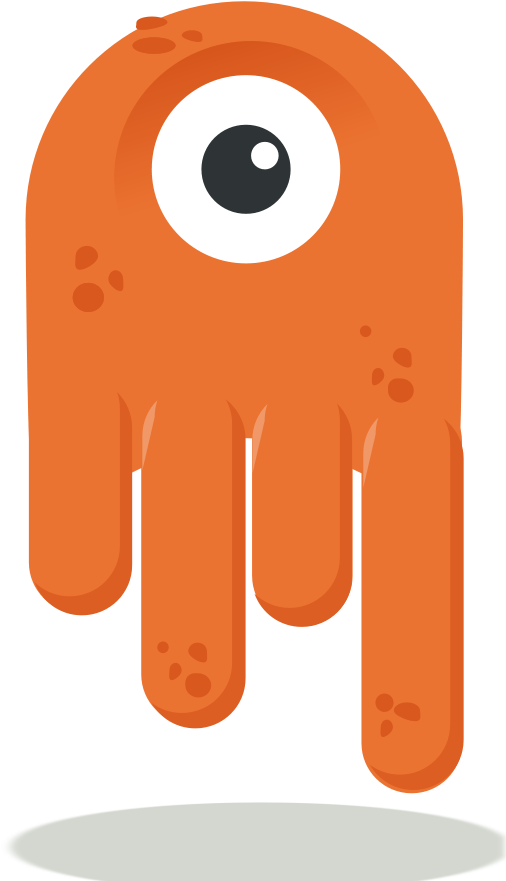 Orange Monster Cartoon Character PNG