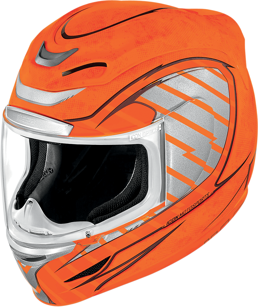 Orange Motorcycle Helmet Side View PNG