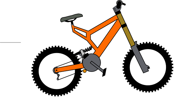 Orange Mountain Bike Vector Illustration SVG