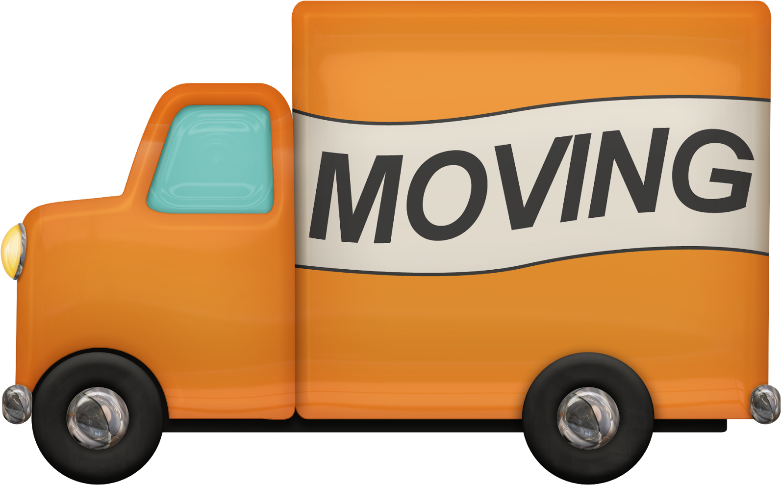 Orange Moving Truck Illustration PNG