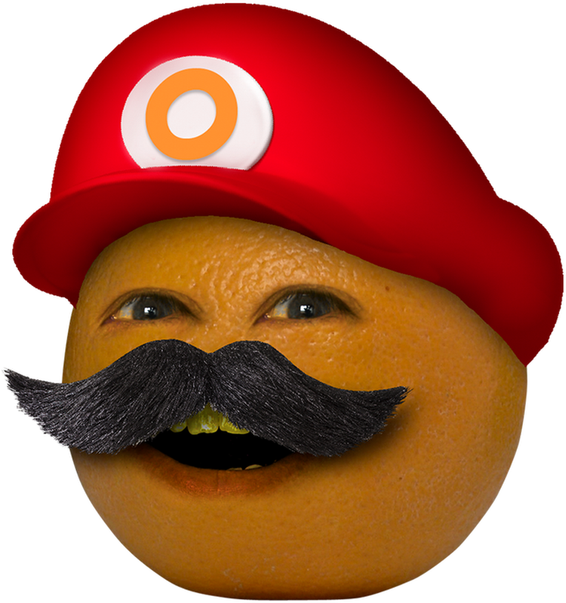 Orange Mustachioed Character Hat PNG