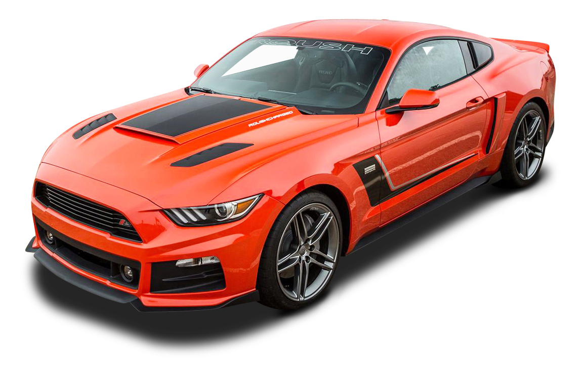 Orange Mustang Sports Car PNG