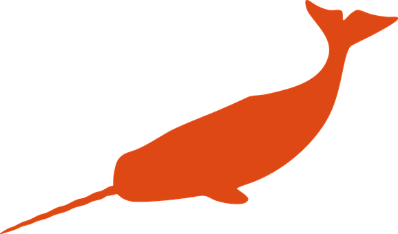 Orange Narwhal Silhouette PNG