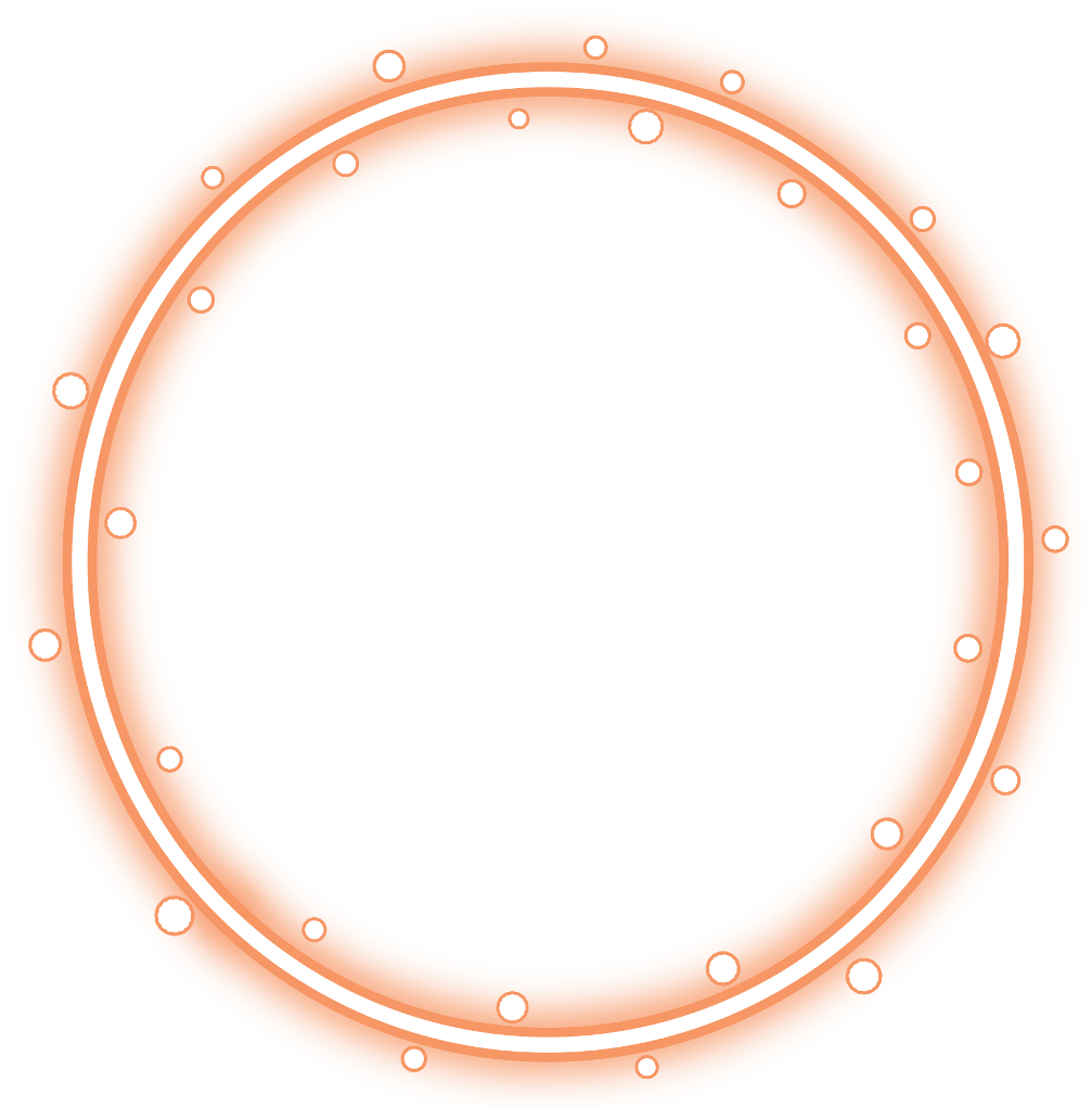 Orange Neon Circle Frame PNG