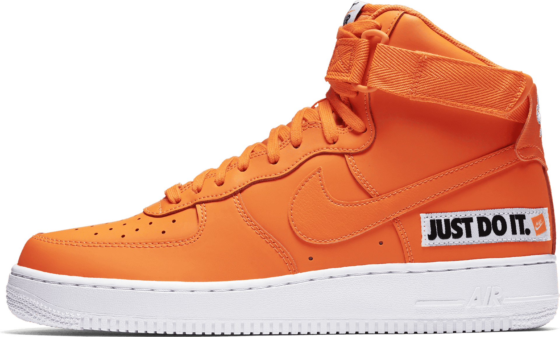 Orange Nike Air Force1 High Top Sneaker PNG
