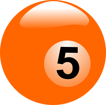 Orange Number5 Billiard Ball PNG