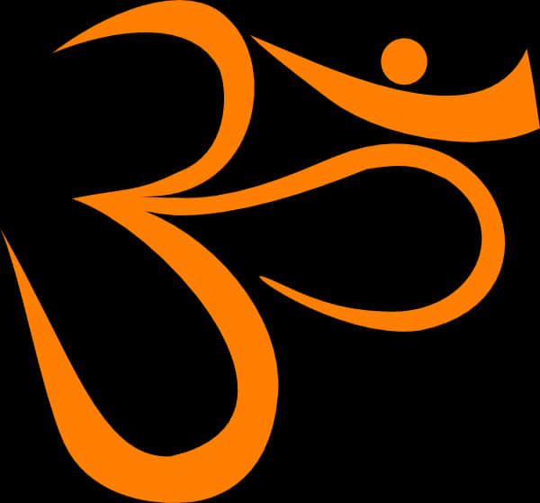Orange Om Symbol Art PNG
