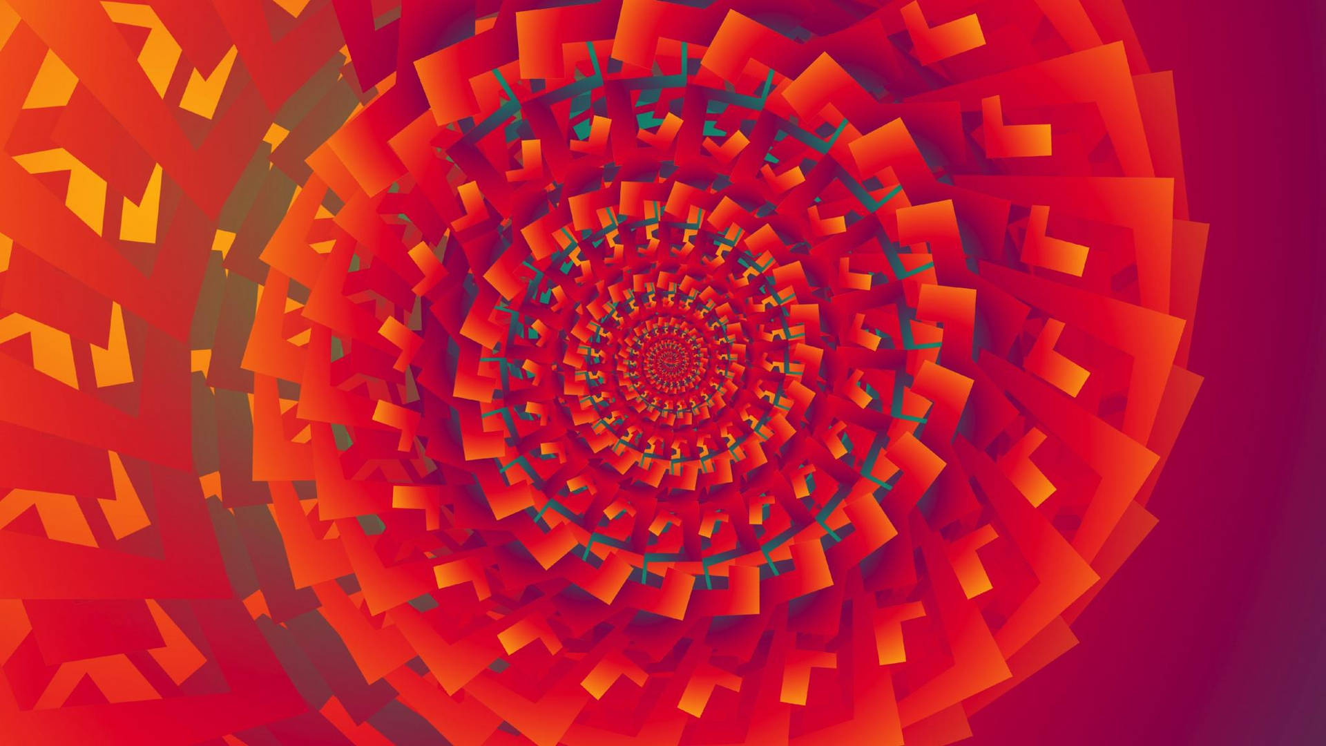 Orange Optical Spiral Art Wallpaper