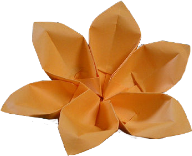 Orange Origami Flower PNG