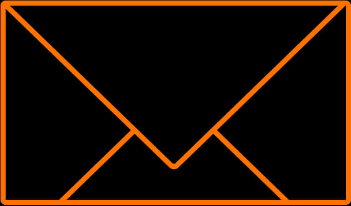 Orange Outline Email Icon PNG