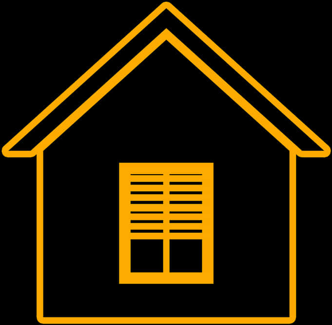 Orange Outline Home Icon PNG